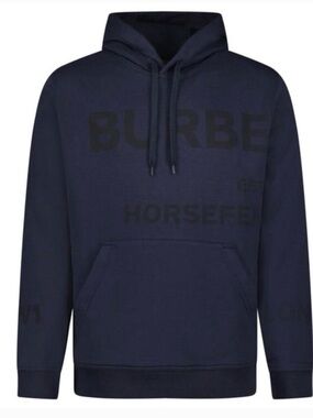 Burberry Dark Navy Horseferry Tonal Logo Hoodie